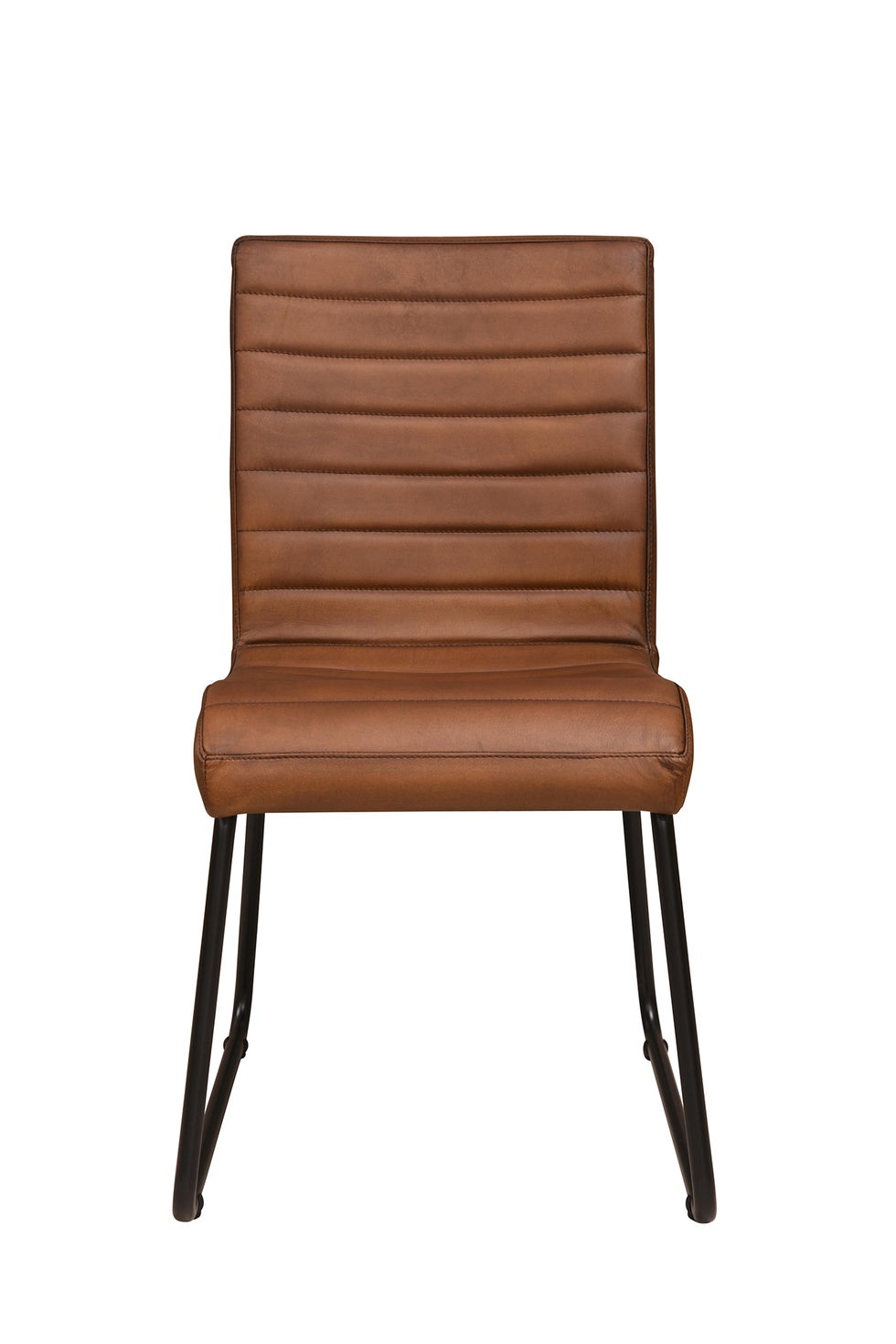 PURE Sabina Easy Leather Dining Chair - Matt Light Brown / Black Legs