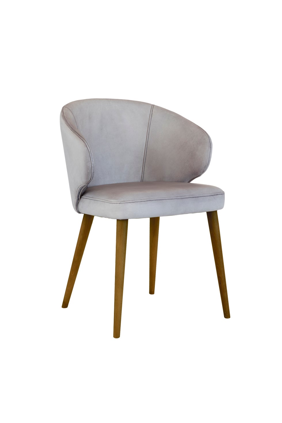 PURE Caprice Leather Dining Chair - Matt Concrete / Weathered Legs