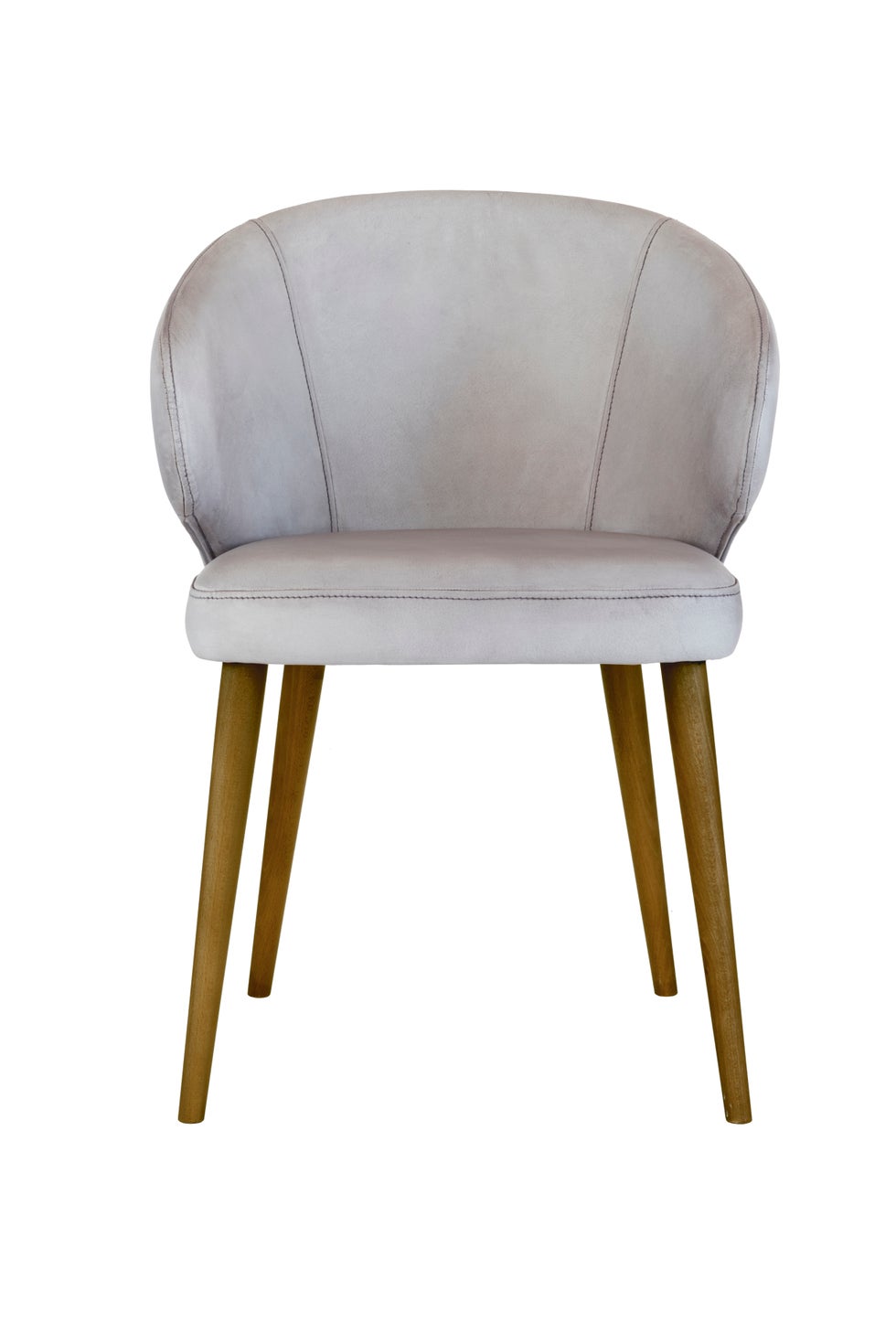 PURE Caprice Leather Dining Chair - Matt Concrete / Weathered Legs