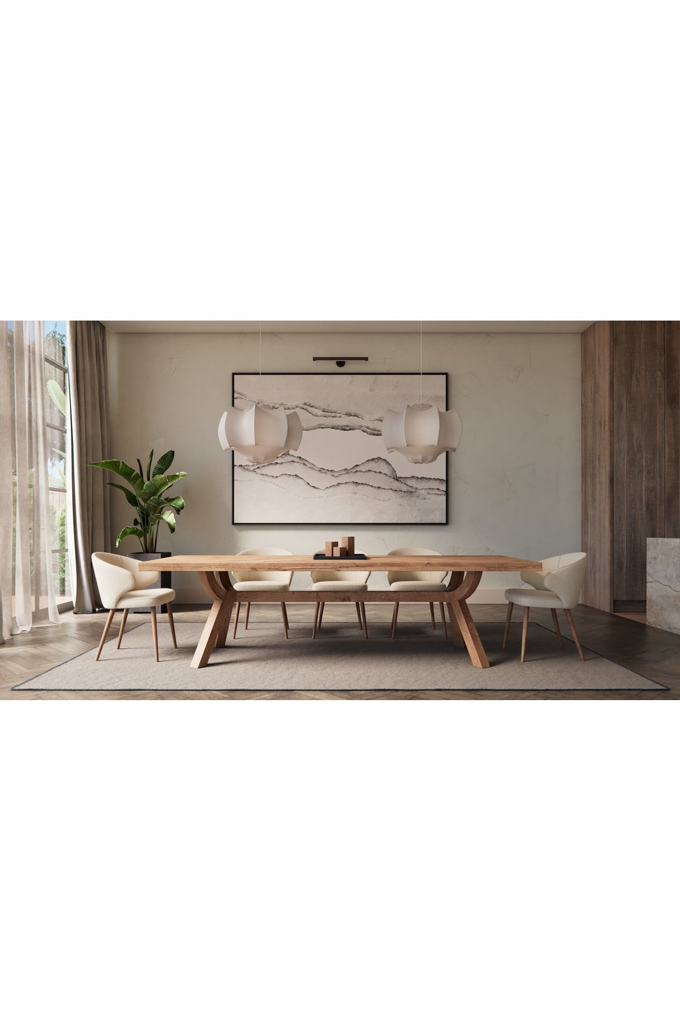 PURE Wishbone Dining Table 2.4 - Weathered (3pcs)