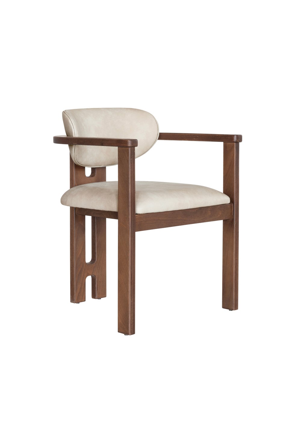 PURE Porter Leather Dining Chair - Beige w/Weathered Legs