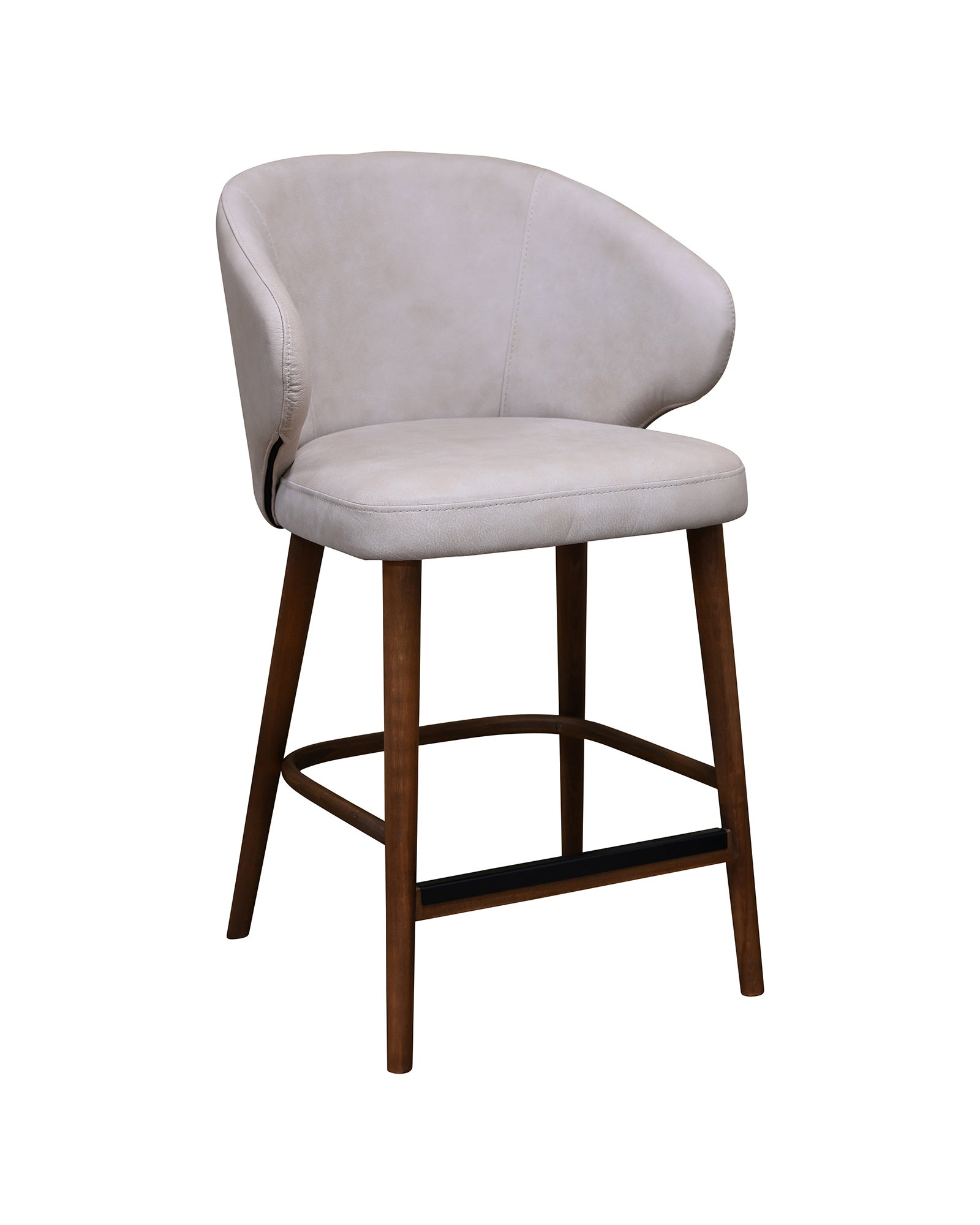 PURE Caprice Leather Counter Stool - African Beige/Weathered Legs