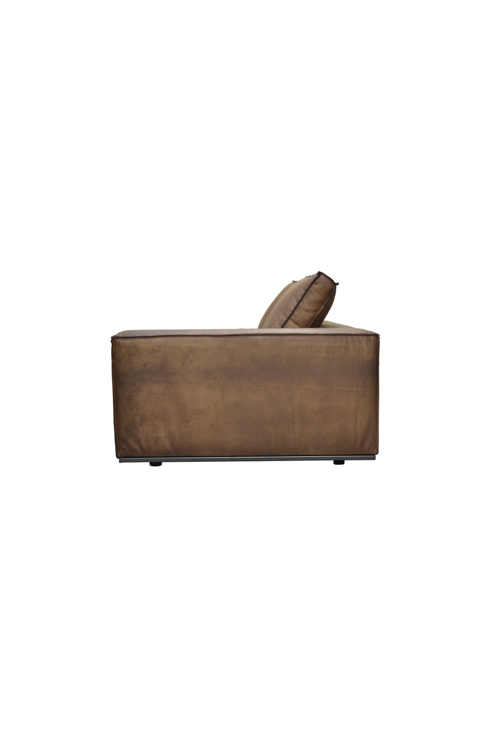 PURE Senna Leather Sofa 186 Right - Matt Light Brown