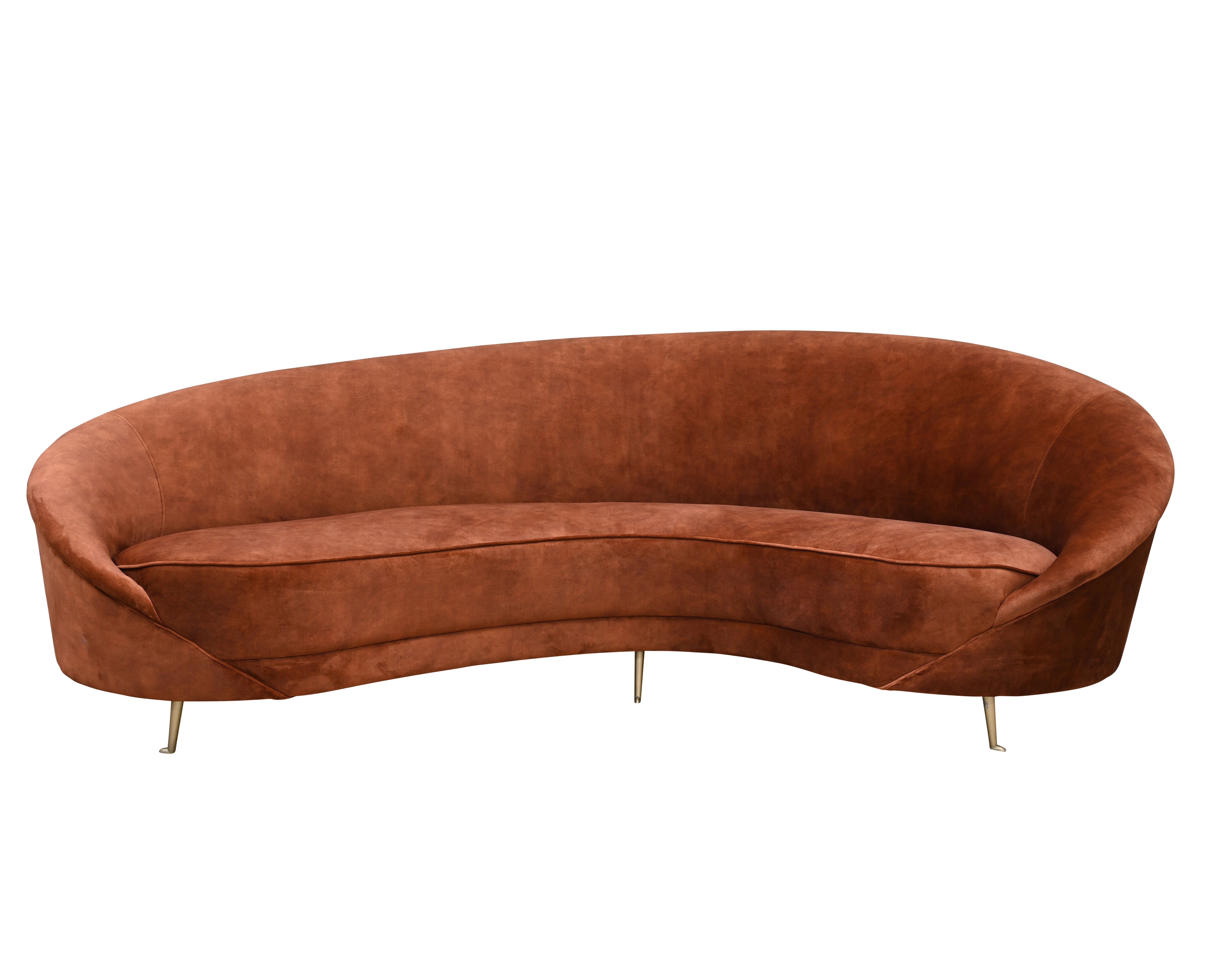PURE Jane Adore Velvet Sofa - Hazel 96 / Antique Brass Metal