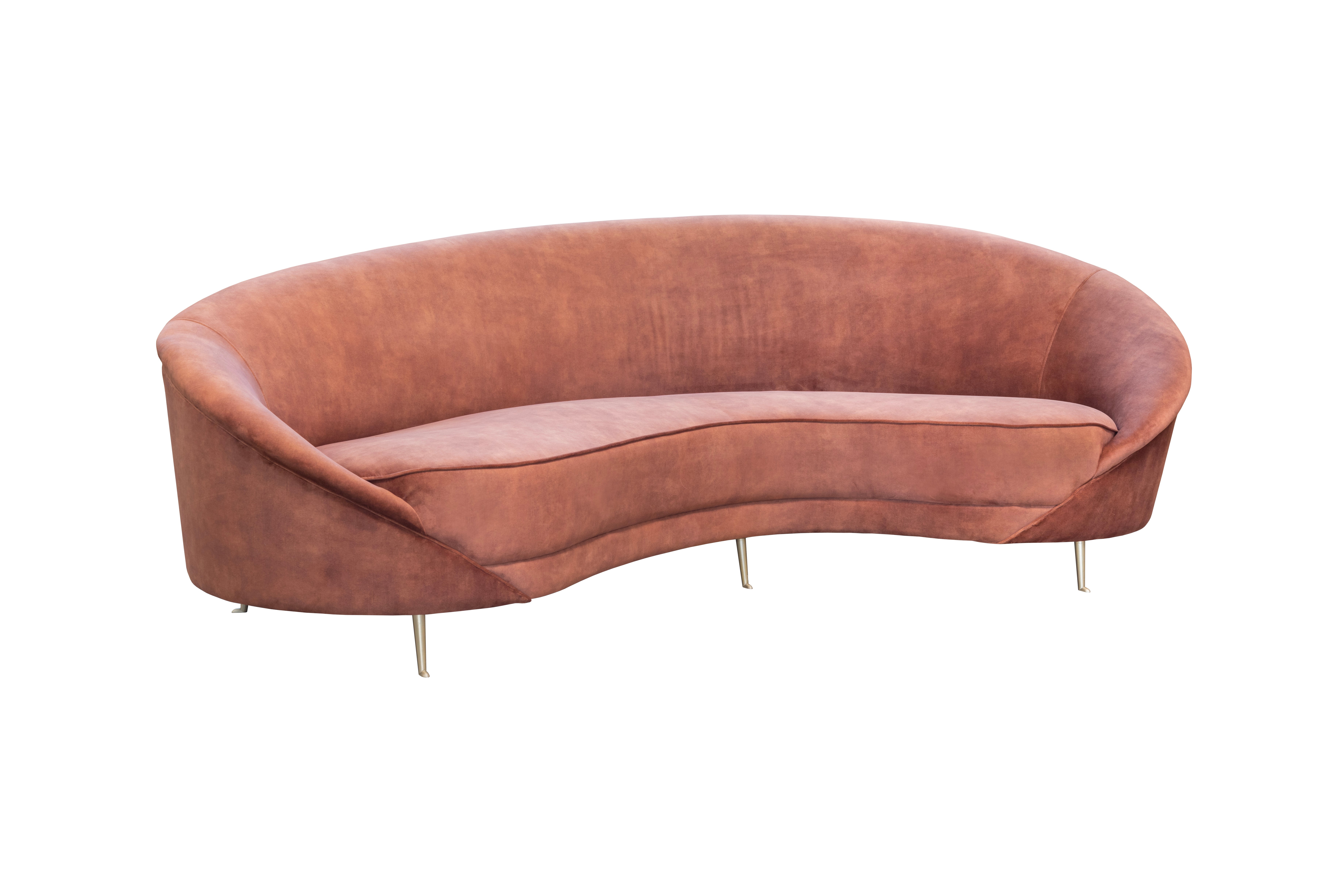 PURE Jane Adore Velvet Sofa - Hazel 96 / Antique Brass Metal - Maytime