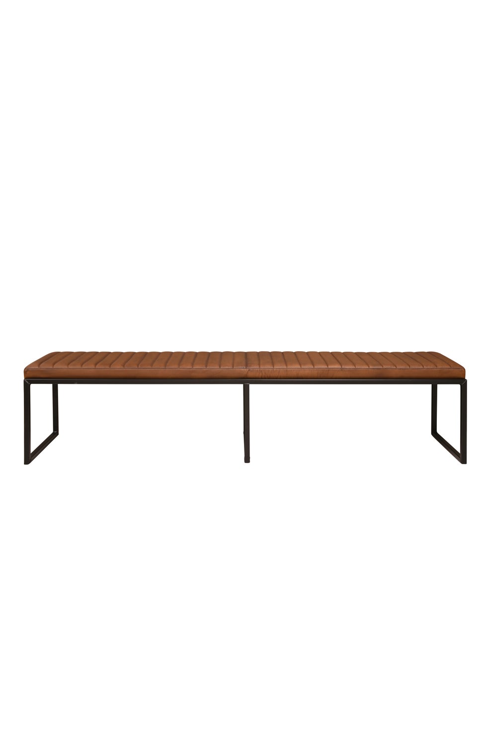 PURE Sabina Bench 1.8m - Matt Light Brown/Matt Black Metal Frame