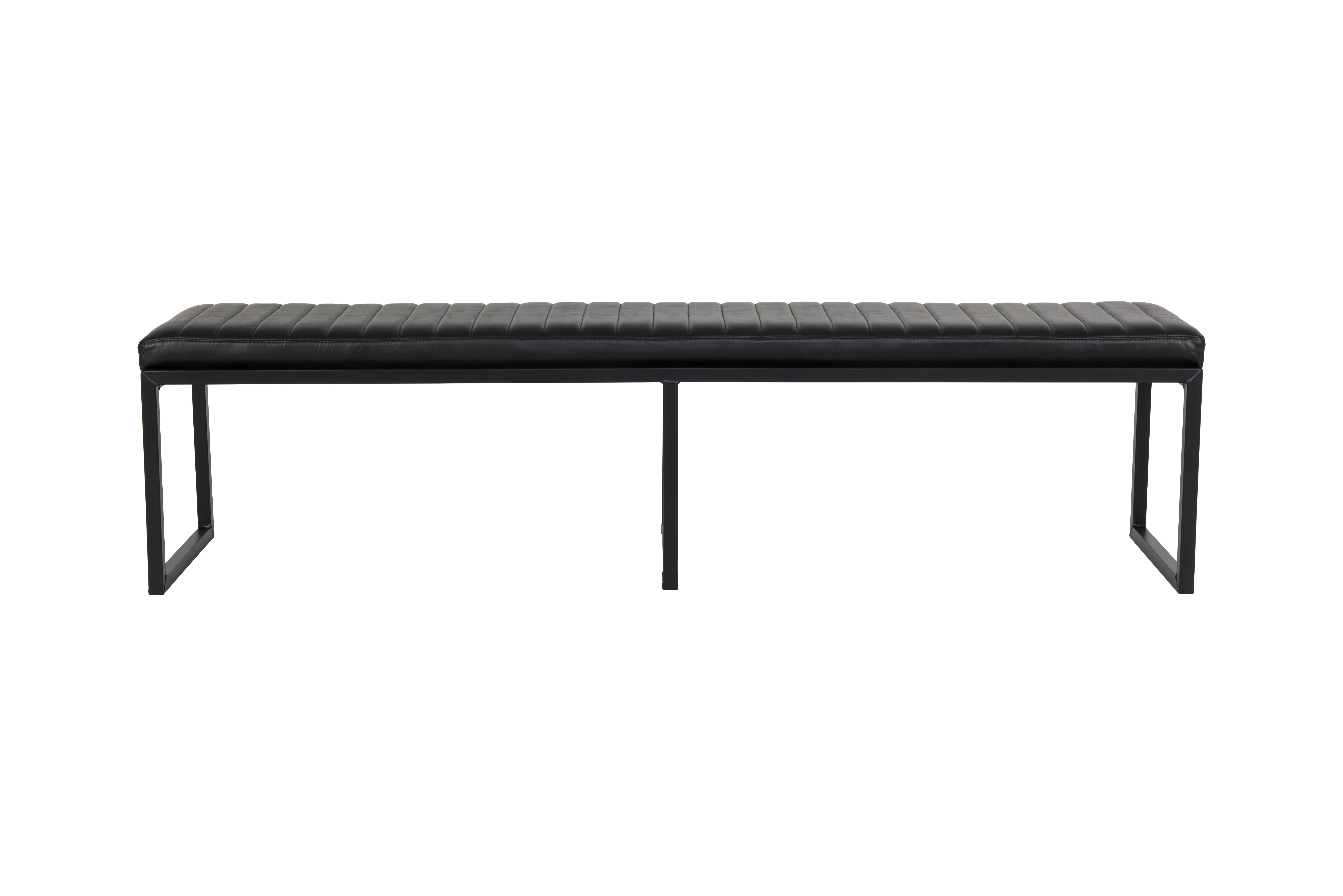 PURE Sabina Bench 2.1m - Matt Black/Matt Black Metal Frame