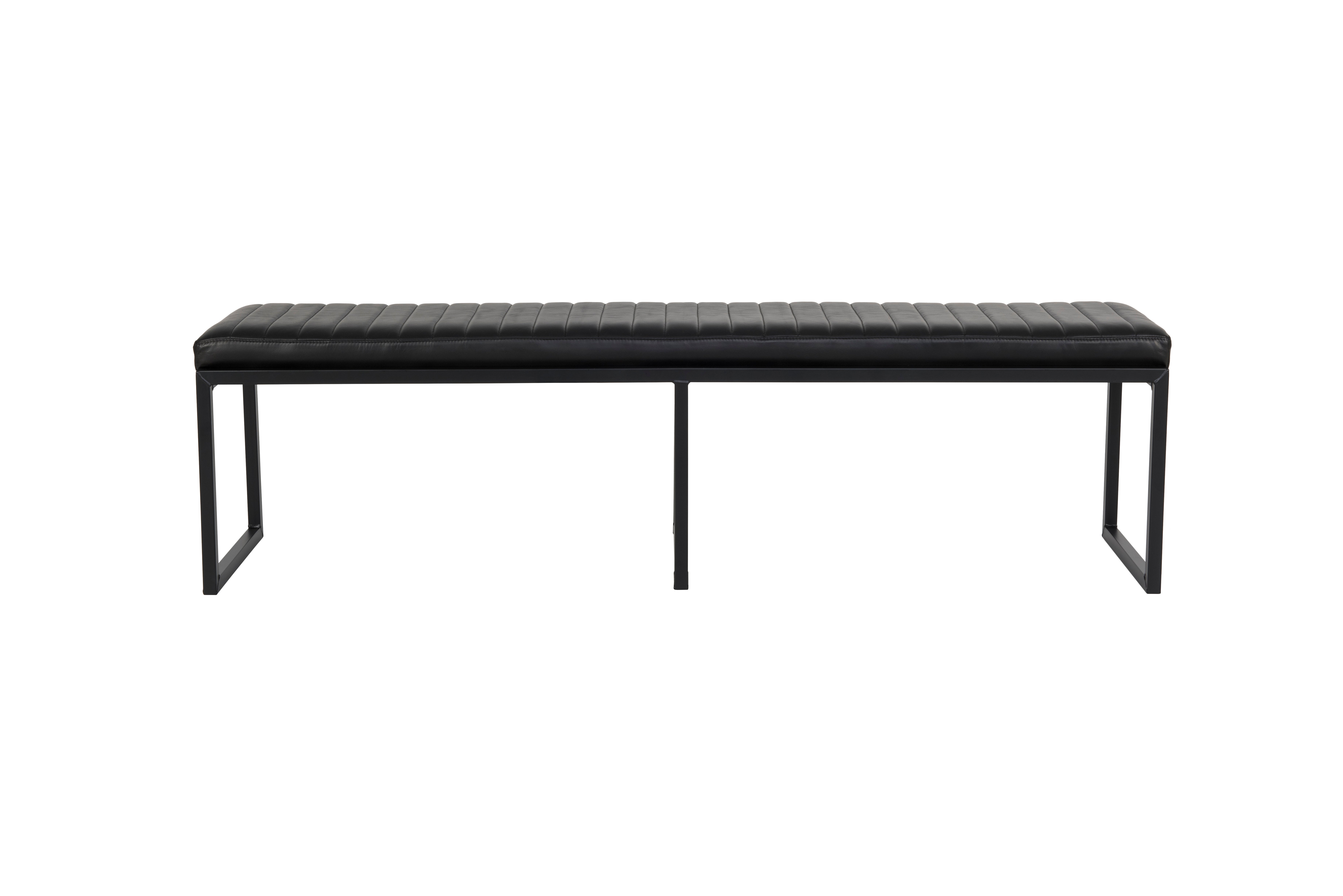 PURE Sabina Bench 1.8m - Matt Black/Matt Black Metal Frame