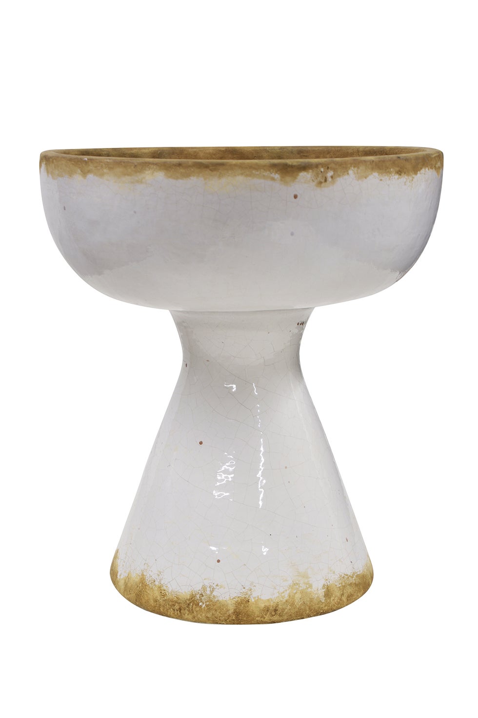 Pedro Glazed Tall Planter White*