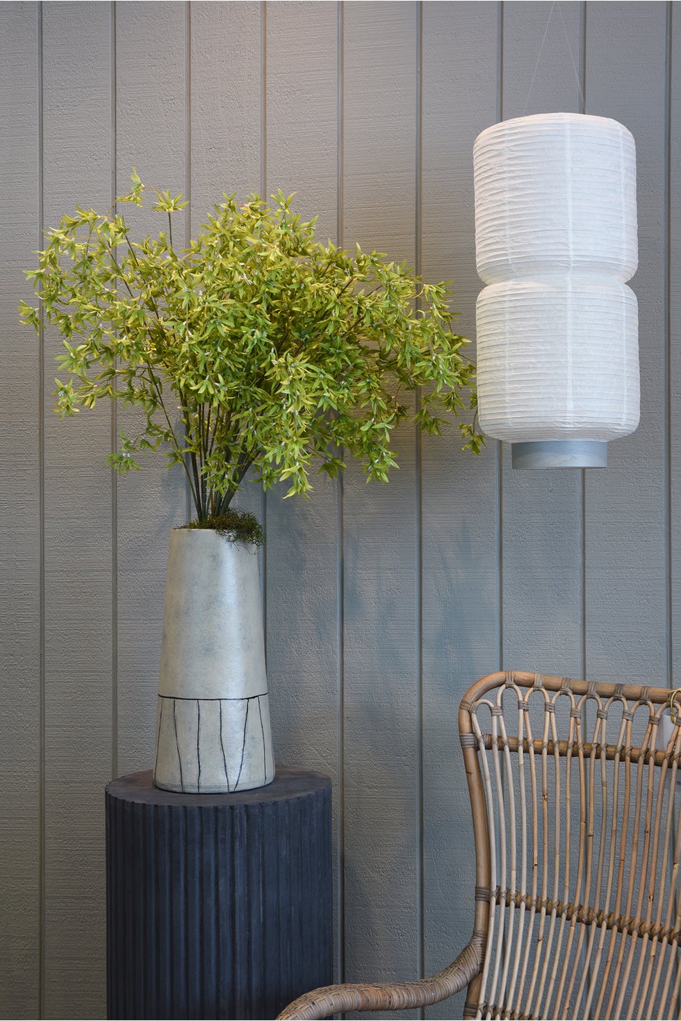 Iris Slab Vase Vertically Striped (Straight Top)