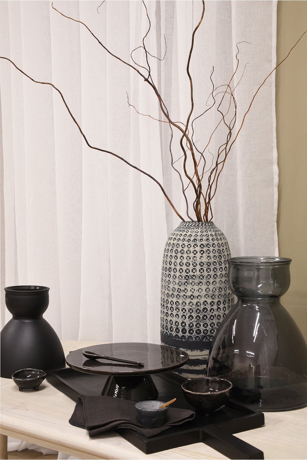 Calina Stamped Pot - Greys