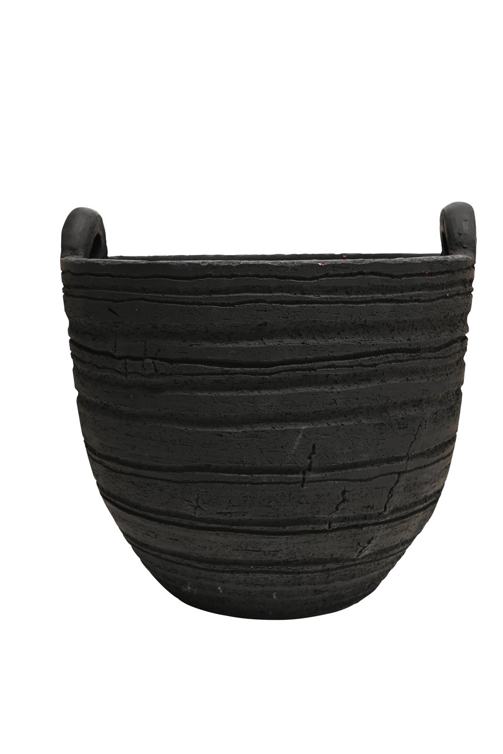 Rona 2 Handle Planter - Coal Black