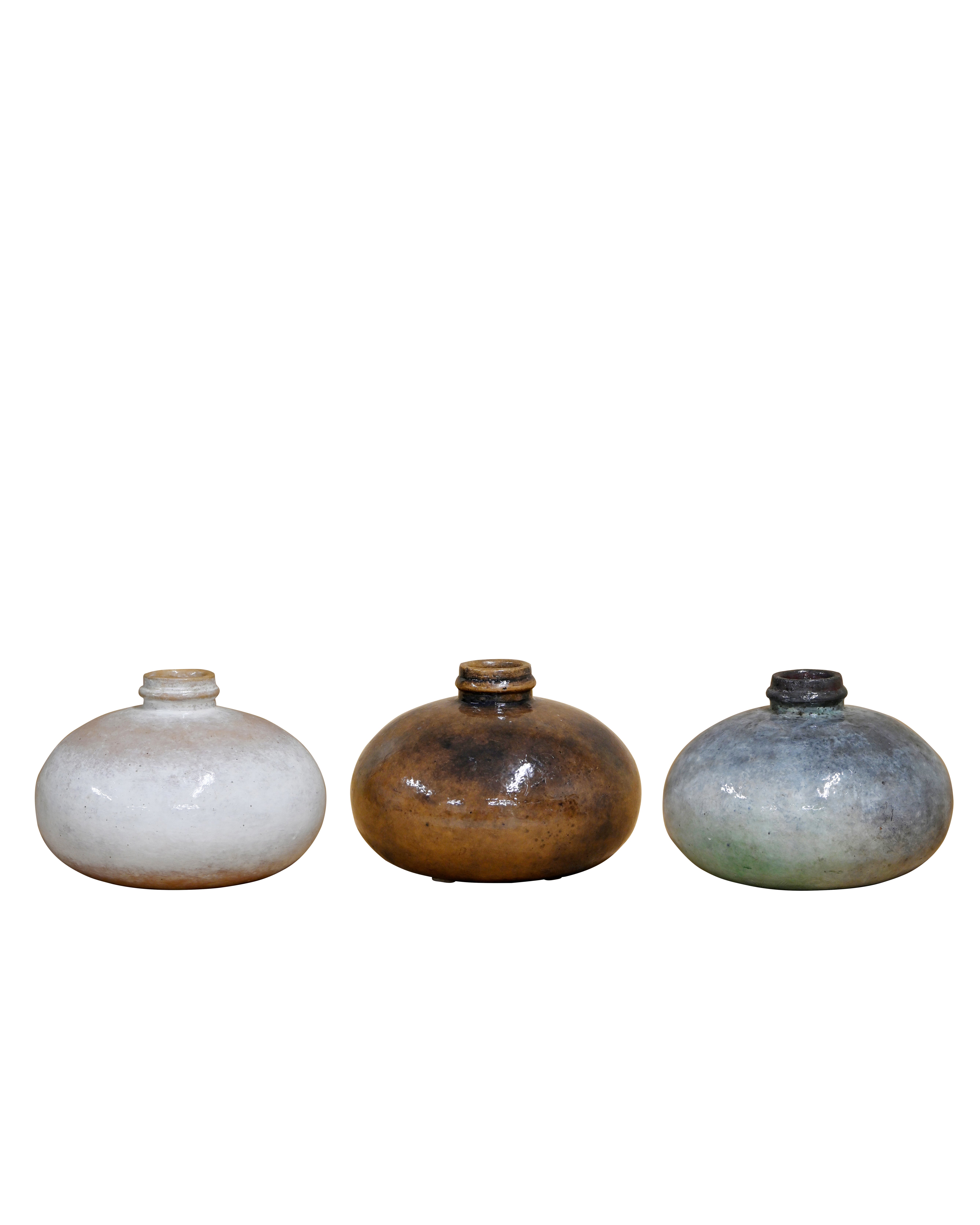 Eleni Pots S/3 - Glossy Naturals 