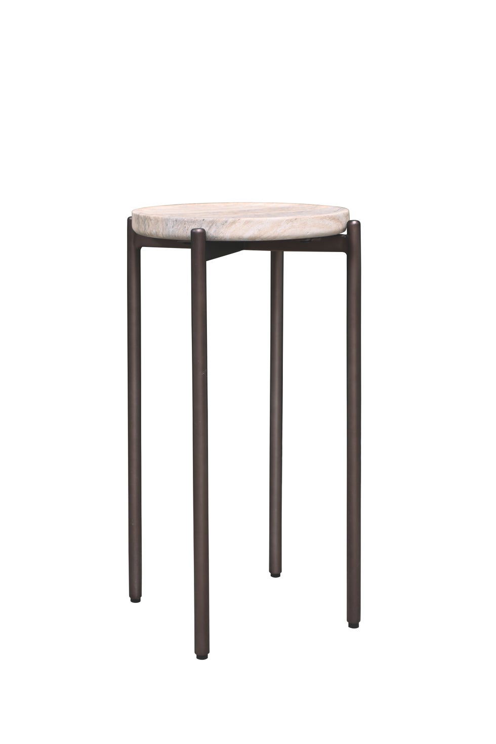 VISTA Athen Tall Side Table - Travertine Finish