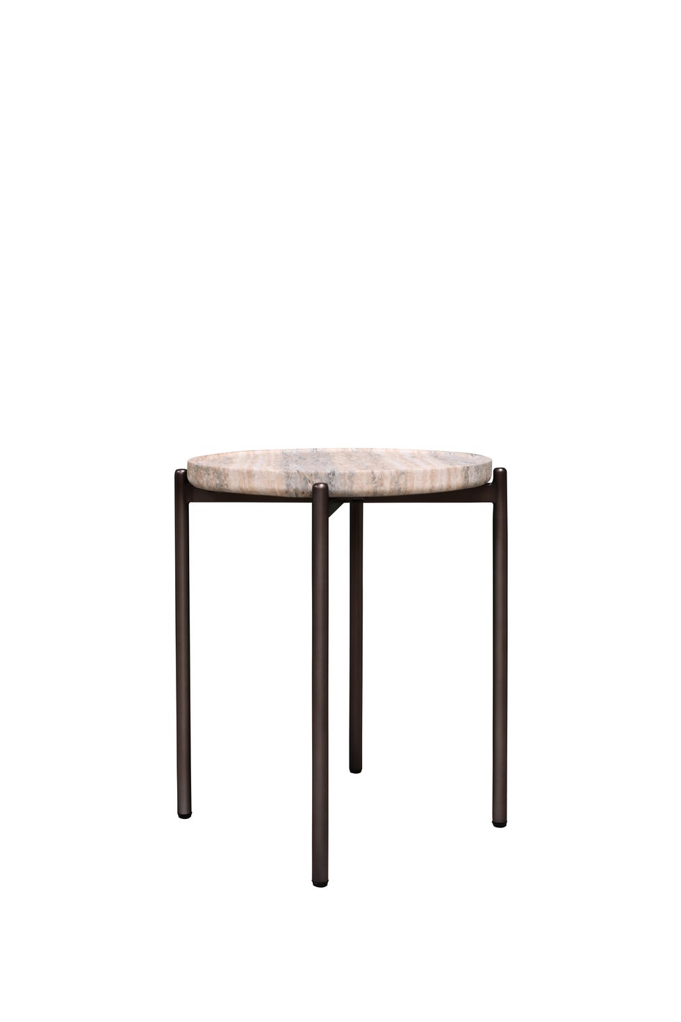 VISTA Athen Low Side Table - Travertine Finish