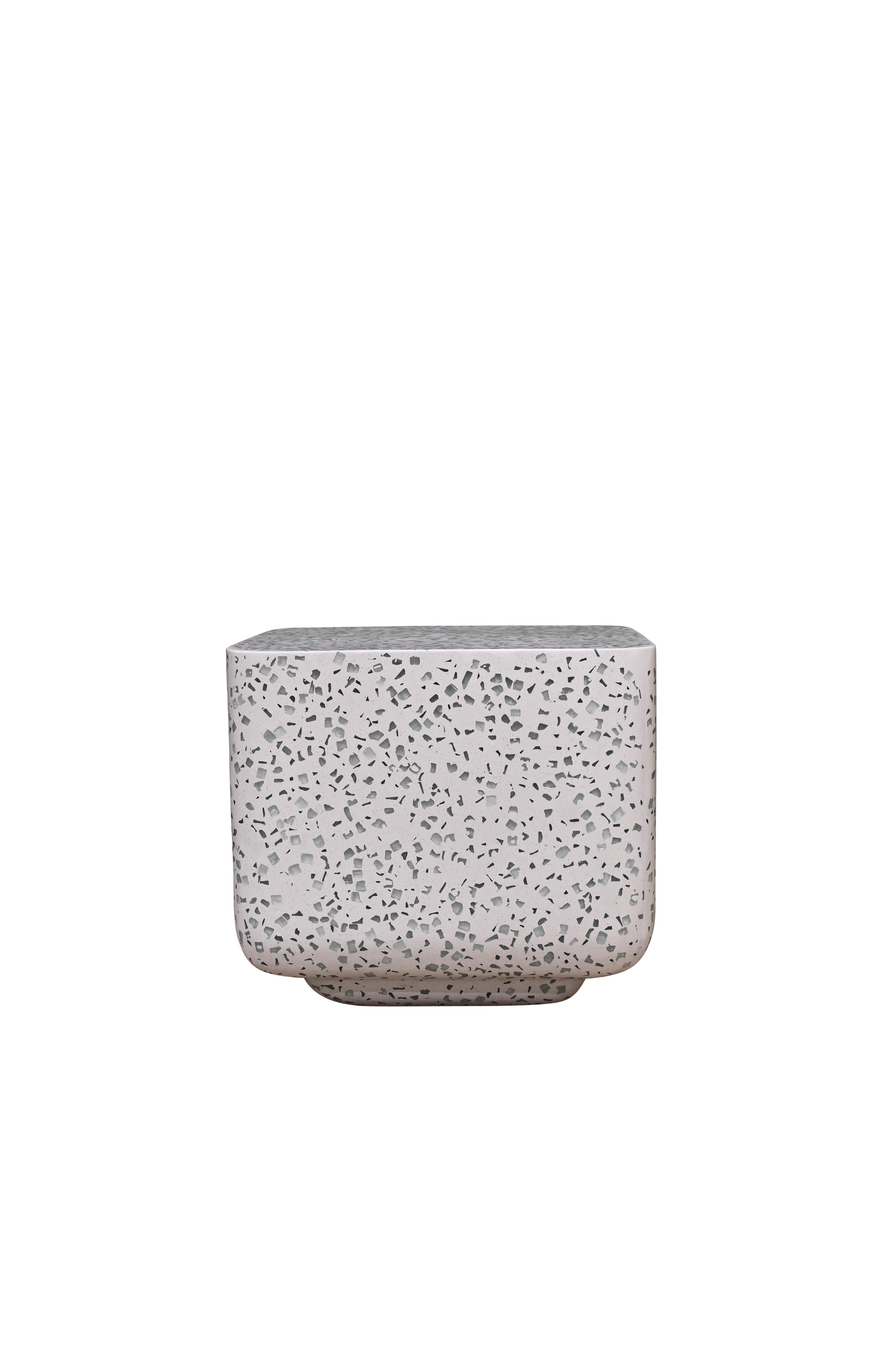 VISTA Bowie Square Side Table - Clear Terrazzo