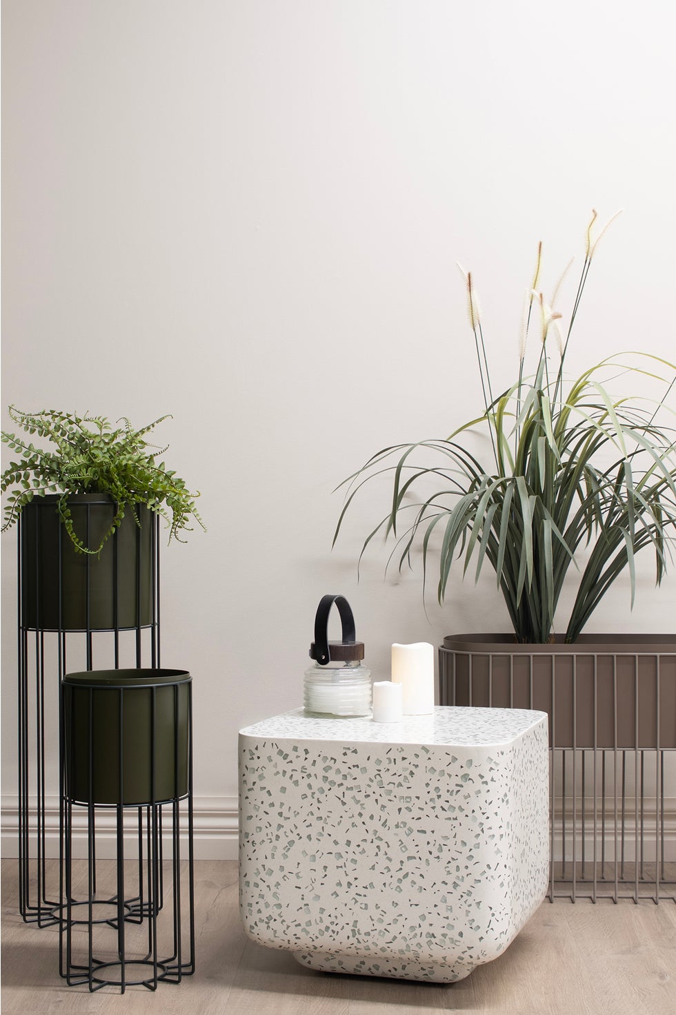 VISTA Bowie Square Side Table - Clear Terrazzo