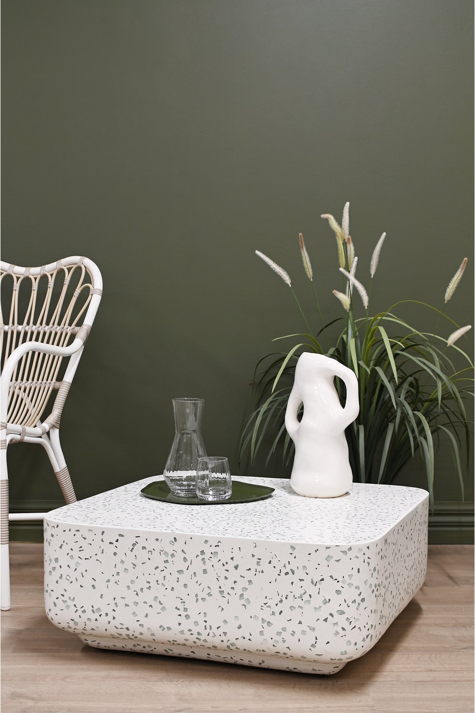 VISTA Bowie Square Coffee Table - Clear Terrazzo