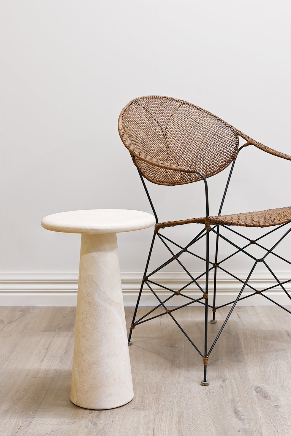 VISTA Martini Side Table - Travertine