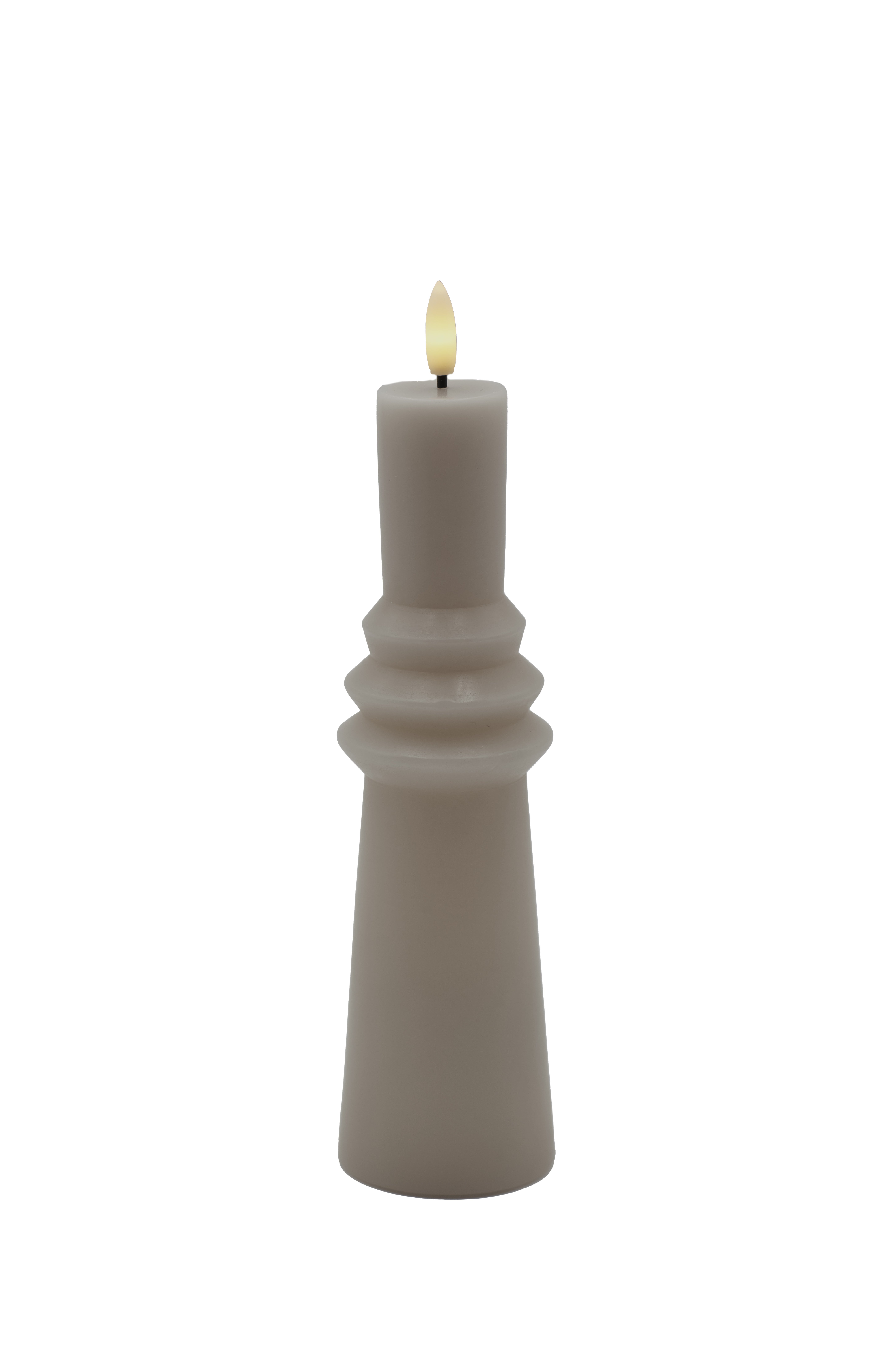 SIRIUS Nordic Sculpture Candle - Sille Ringed - Warm Grey