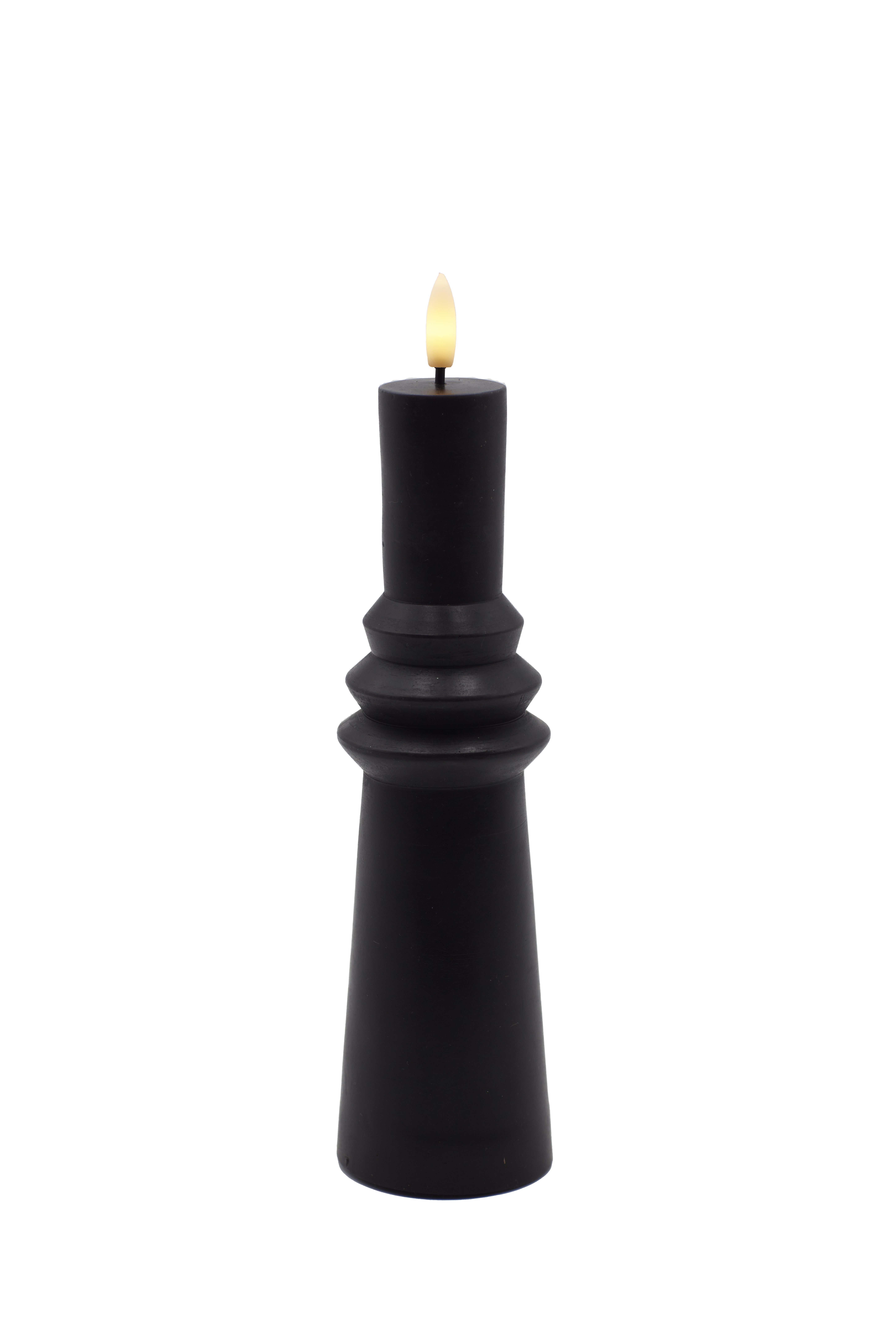 SIRIUS Nordic Sculpture Candle - Sille Ringed - Stone Black