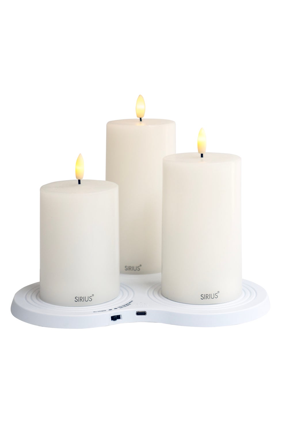 SIRIUS Sille S/3 White + Charging Plate - RECHARGEABLE