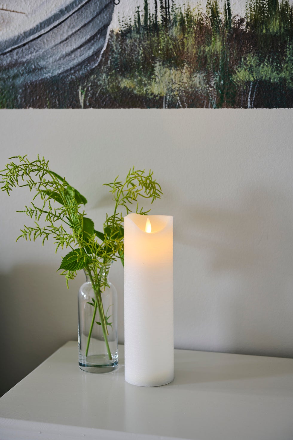 SIRIUS Sara Candle 75*250 - White RECHARGEABLE