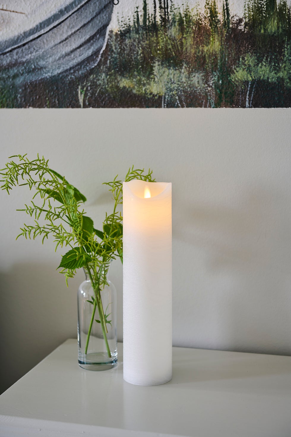 SIRIUS Sara Candle 75*300 - White RECHARGEABLE