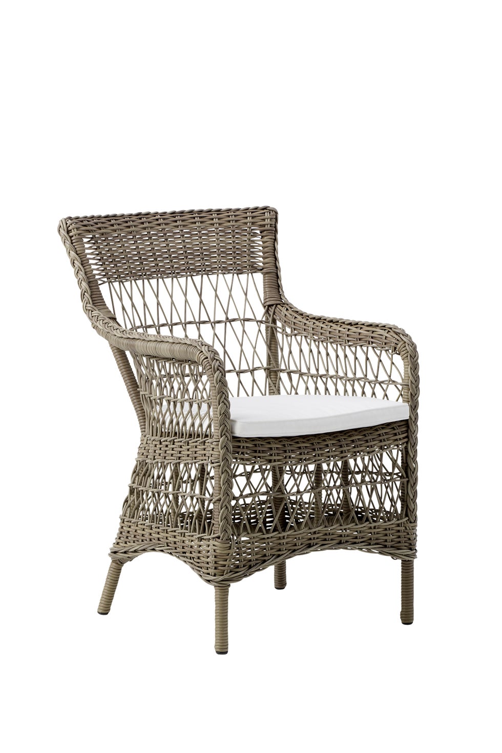 SIKA Georgia Garden Marie Armchair w/White Seat Cushion - Antique