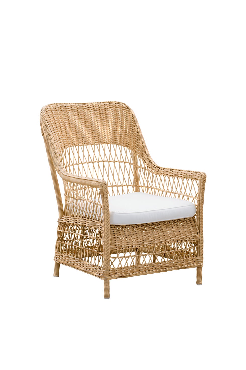 SIKA Georgia Garden Dawn Armchair w/White Seat Cushion - Natural