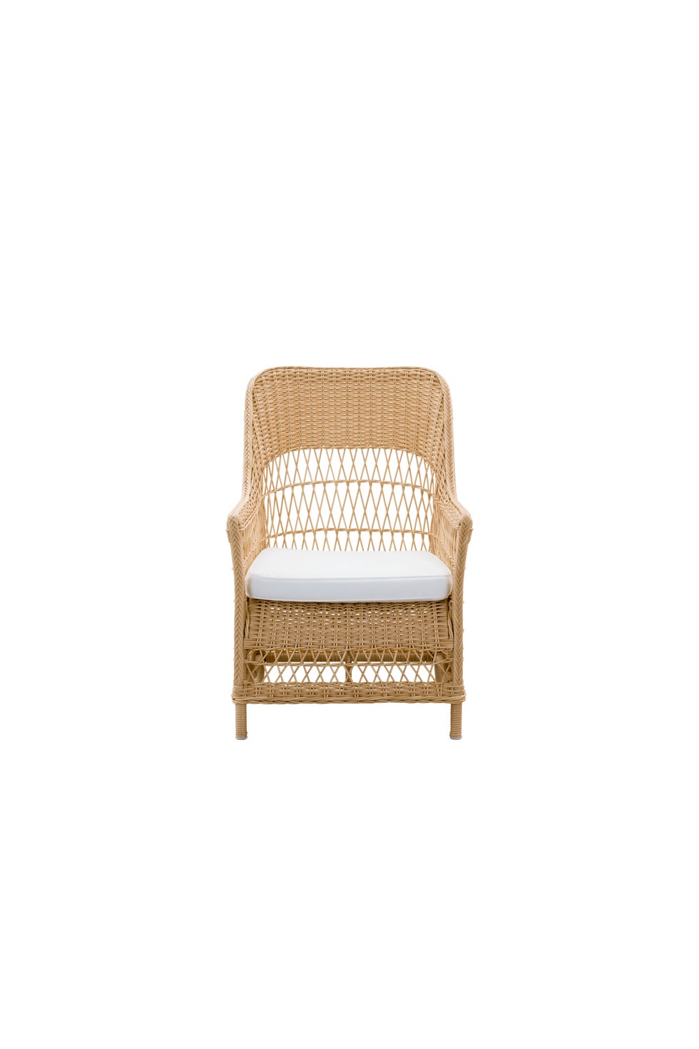SIKA Georgia Garden Dawn Armchair w/White Seat Cushion - Natural