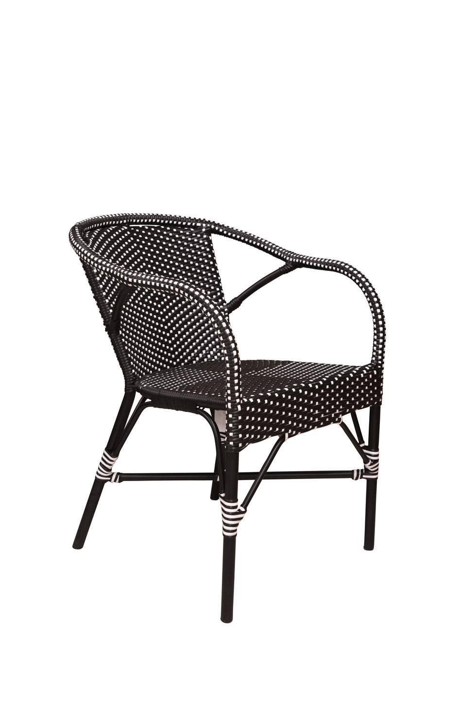 SIKA Alu-Affair Madeleine Armchair - Black w/White Dot/Black Frame