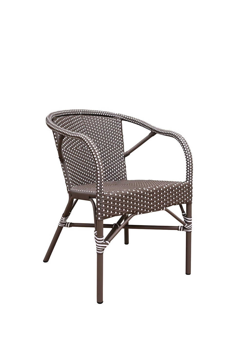 SIKA Alu-Affair Madeleine Armchair - Cappuccino w/White Dot