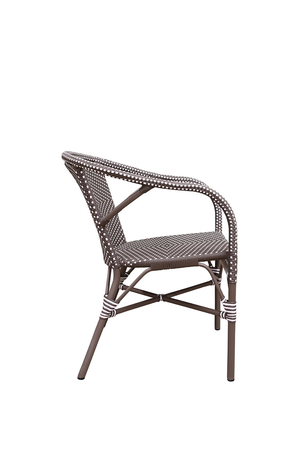SIKA Alu-Affair Madeleine Armchair - Cappuccino w/White Dot