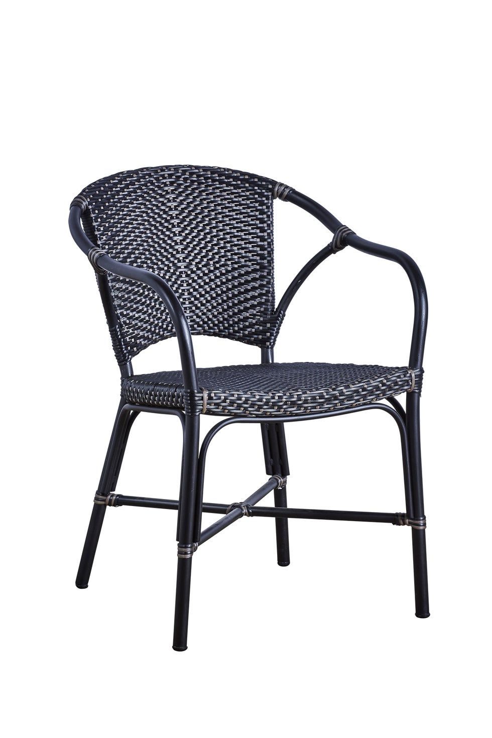 SIKA Alu-Affair Valerie Armchair - Black w/Cappuccino Dot