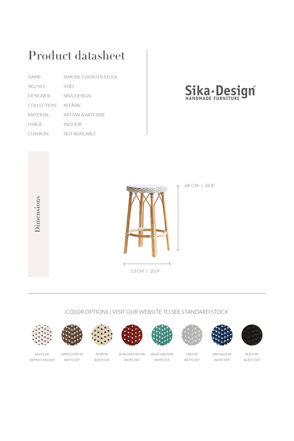 SIKA Affair Simone Counter Stool - Black