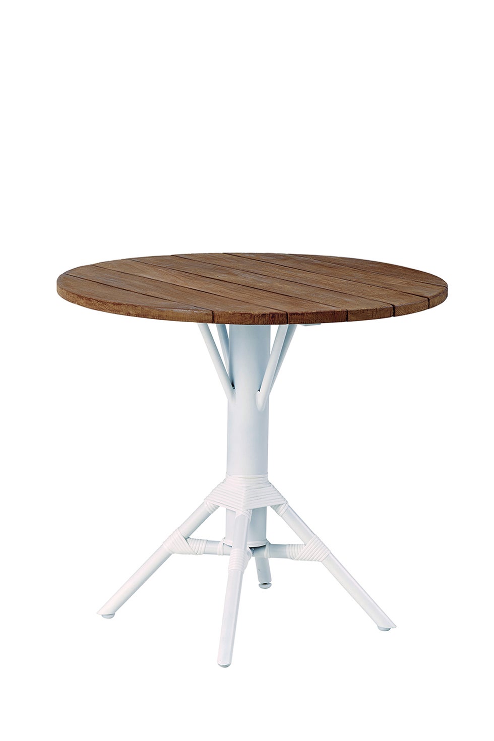 SIKA Teak Round Nicole Table - White Base (2pcs)