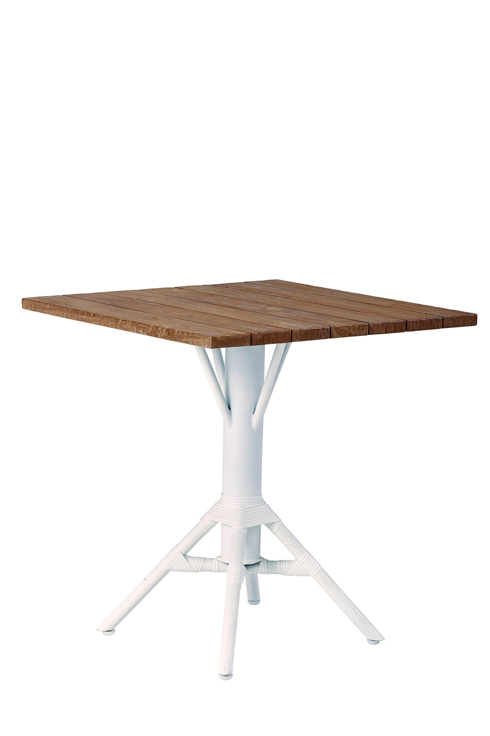 SIKA Teak Square Nicole Table - White Base (2pcs)