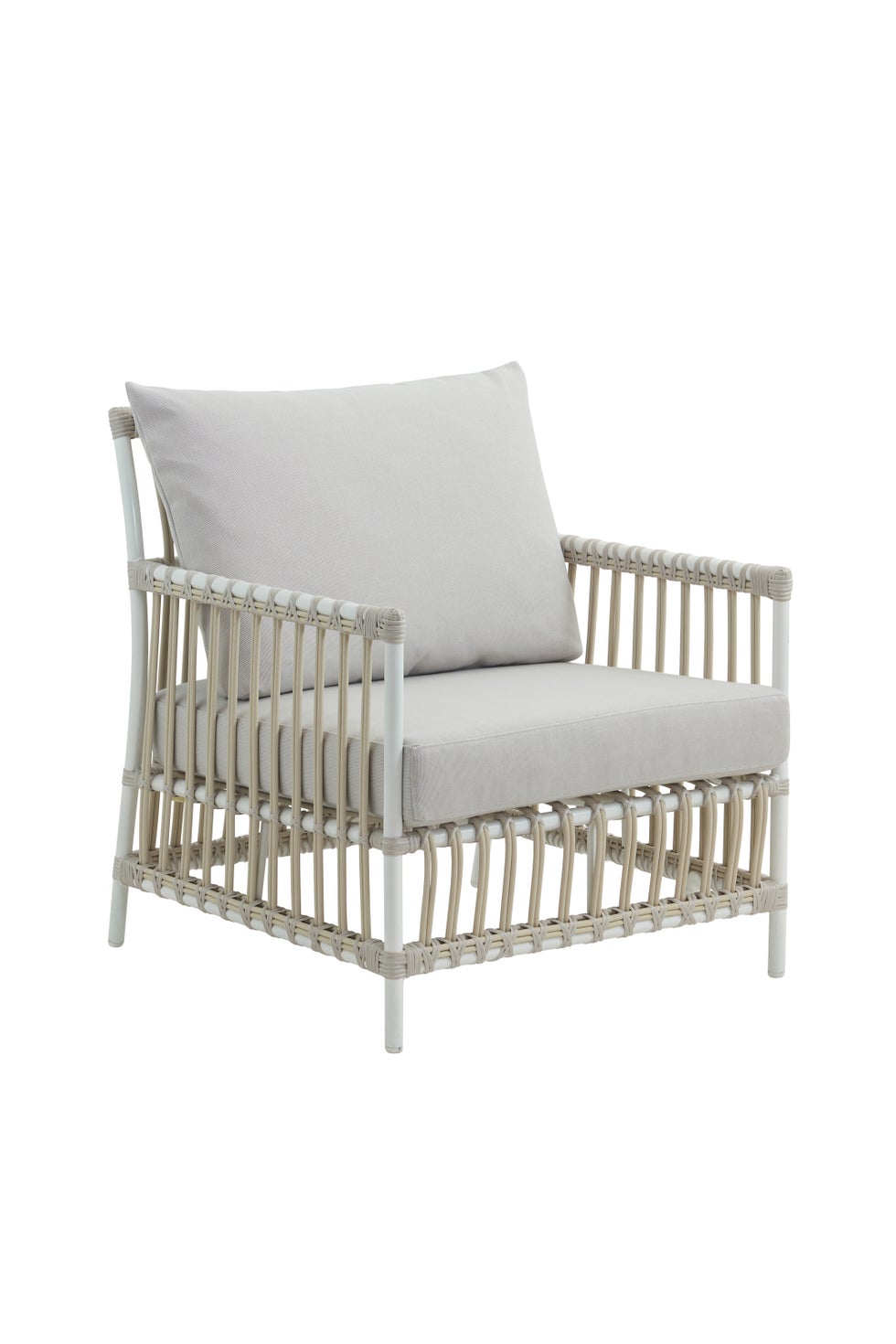 SIKA Exterior Caroline Chair w/Grey Cushions - Dove White