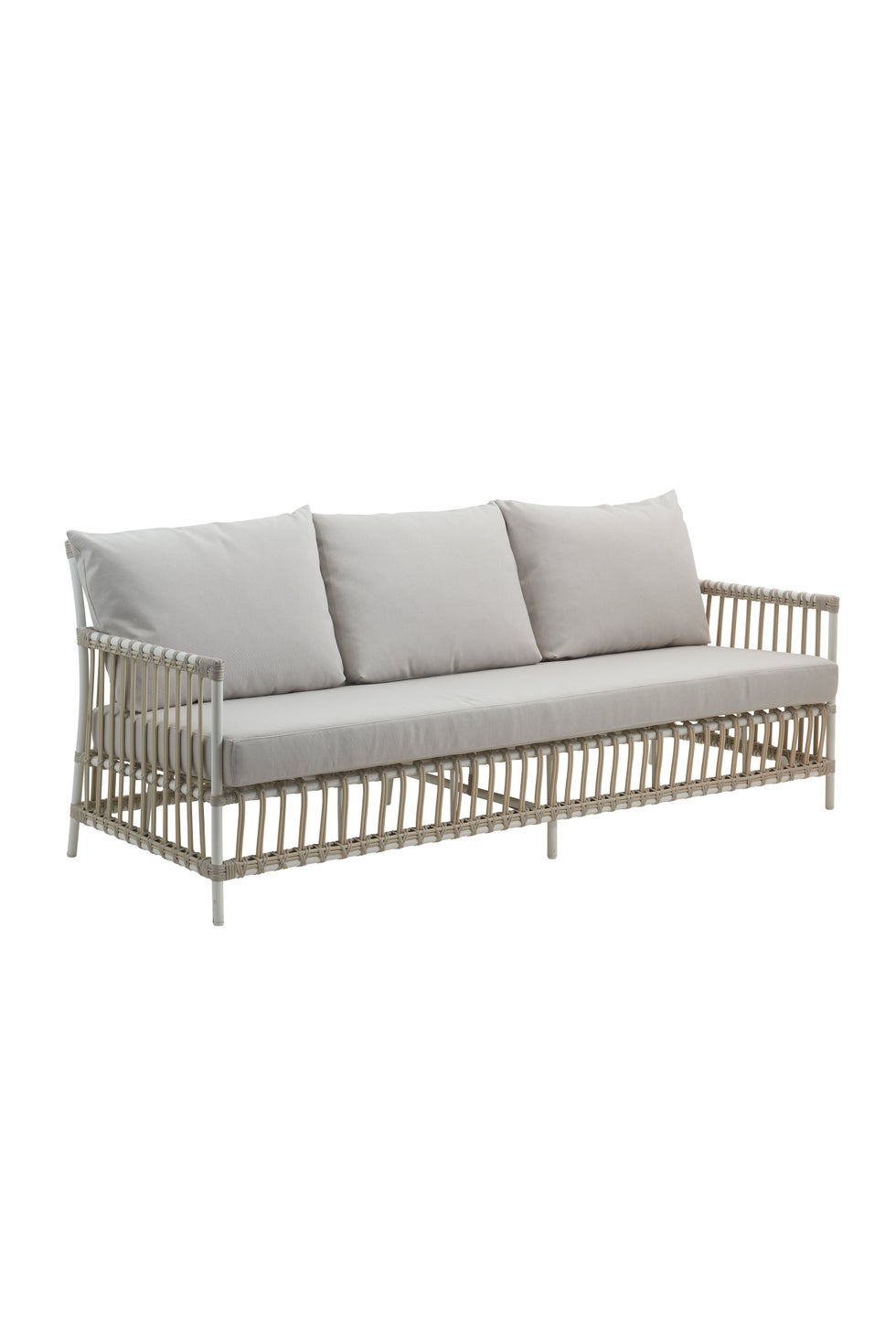 SIKA Exterior Caroline Sofa w/Grey Cushions - Dove White
