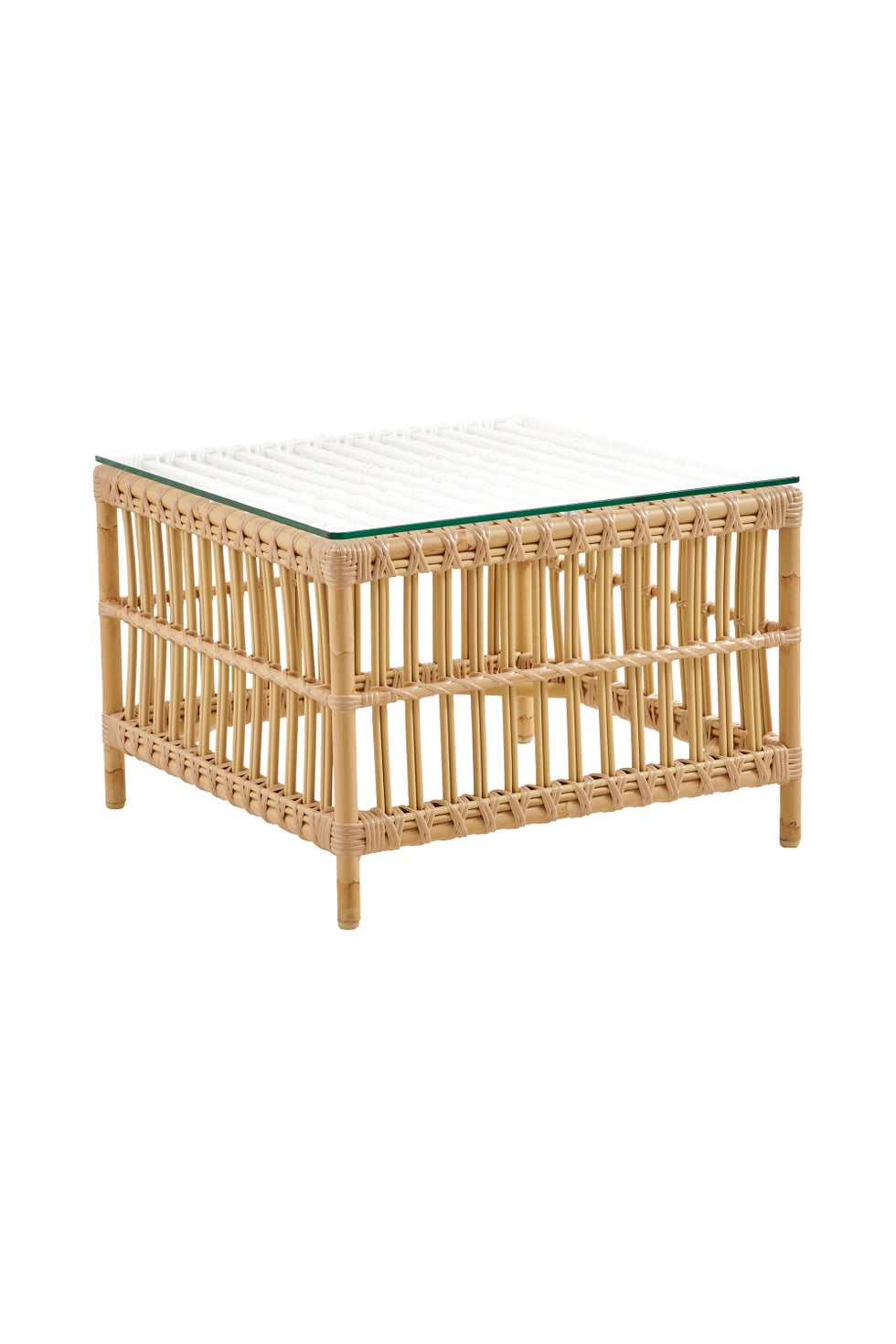 SIKA Exterior Caroline Table w/Glass Top - Natural Alu-Rattan (2 pcs)