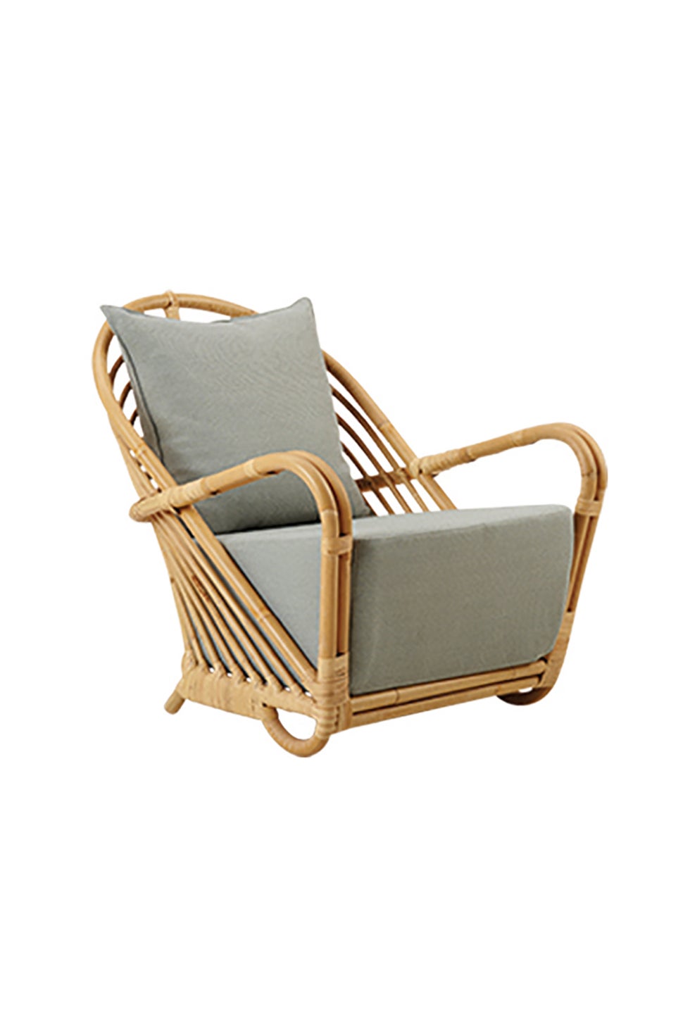 SIKA Icons Charlottenborg Rattan Chair w/Grey Cushion  - Natural