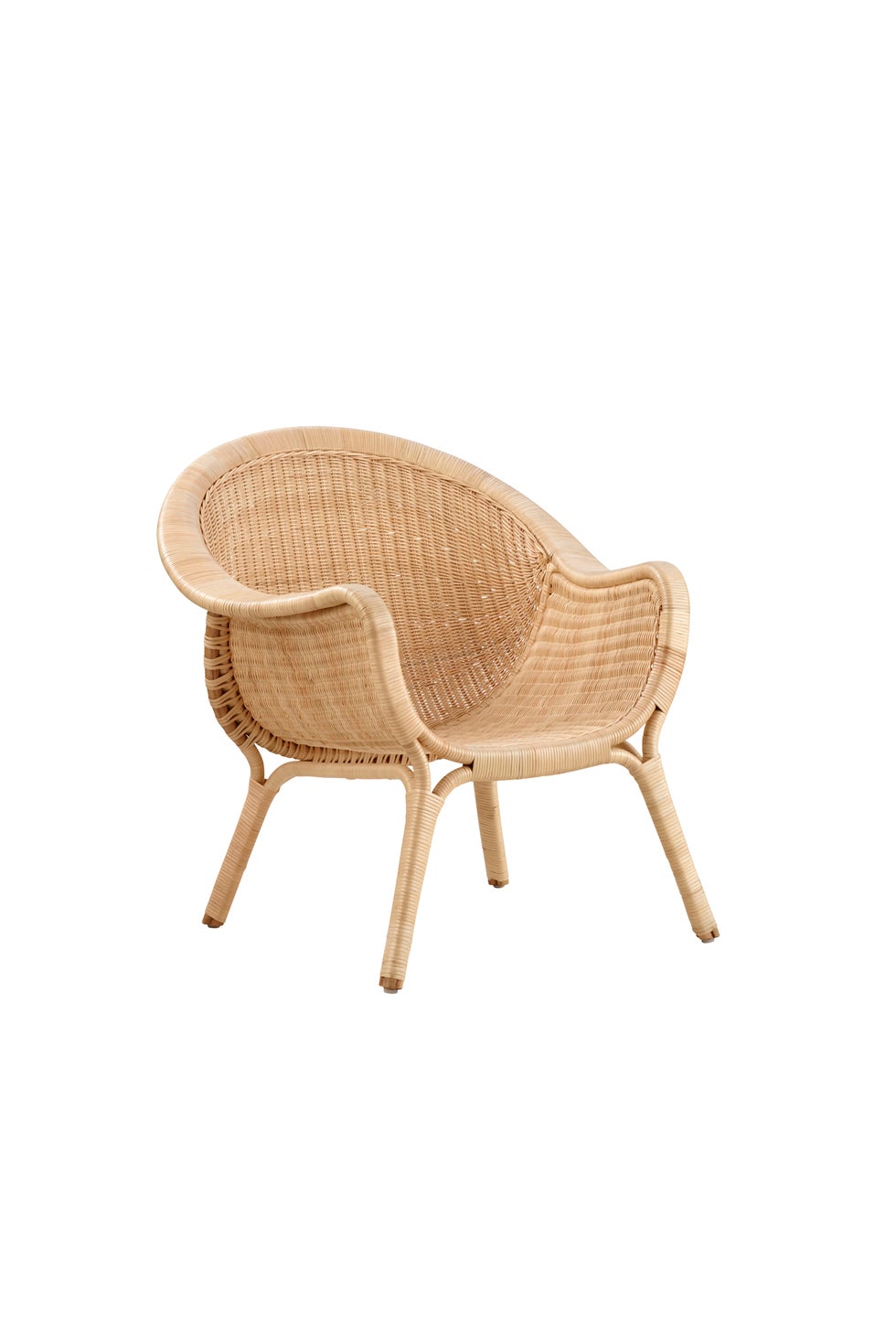 SIKA Icons Madame Rattan Chair w/White Seat Cushion - Natural