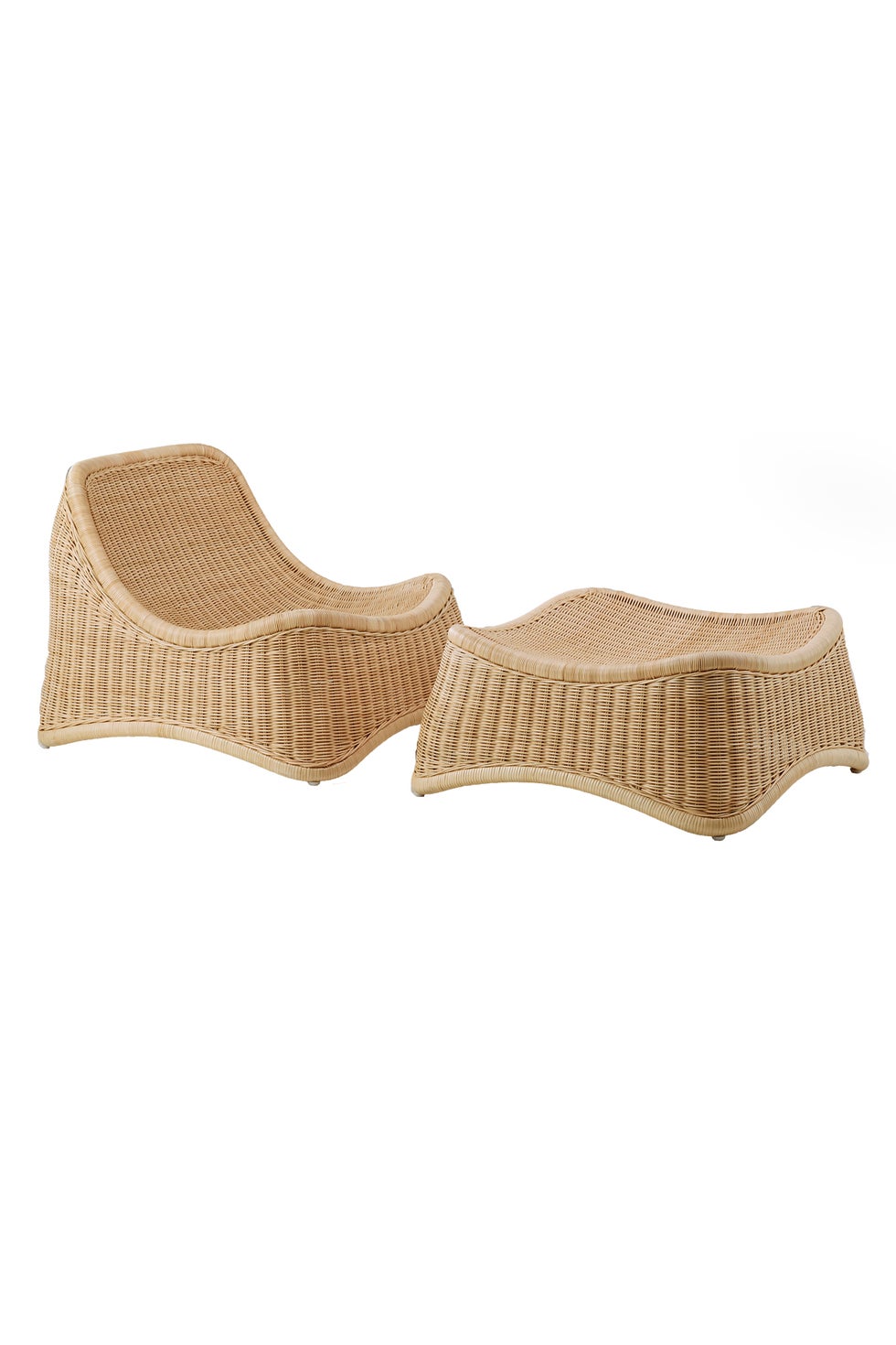 SIKA Icons Chill Rattan Chair & Stool - Natural