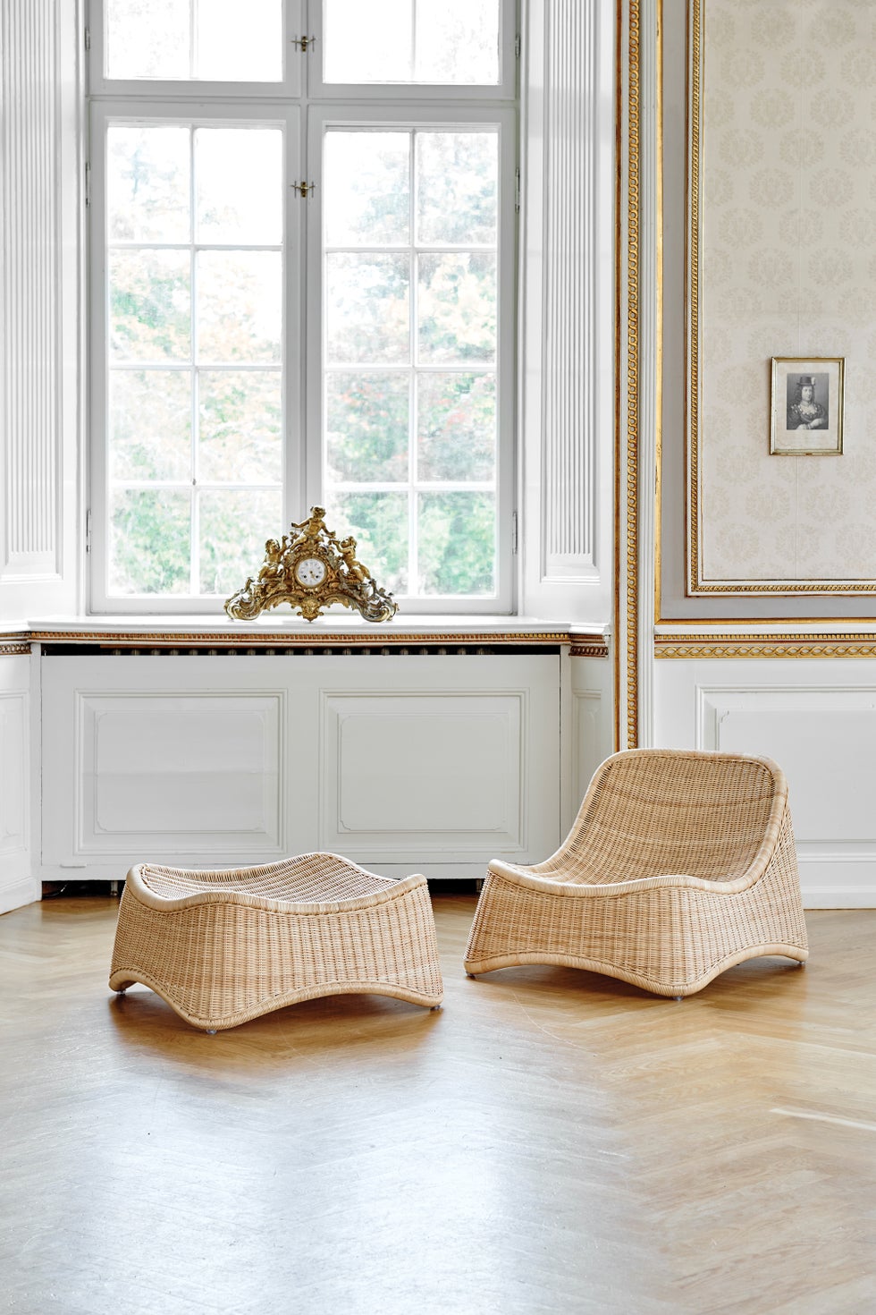 SIKA Icons Chill Rattan Chair & Stool - Natural