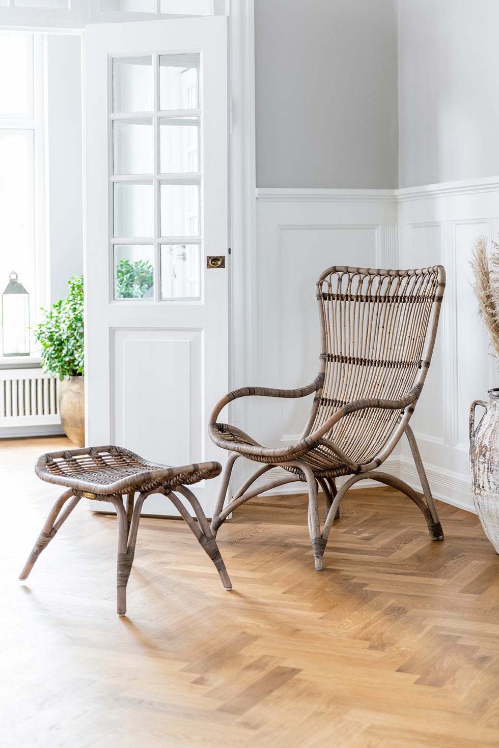 SIKA Originals Monet Rattan High Back Chair - Taupe