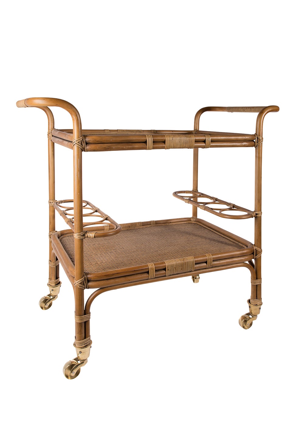 SIKA Originals Carlo Rattan Bar Trolley - Antique