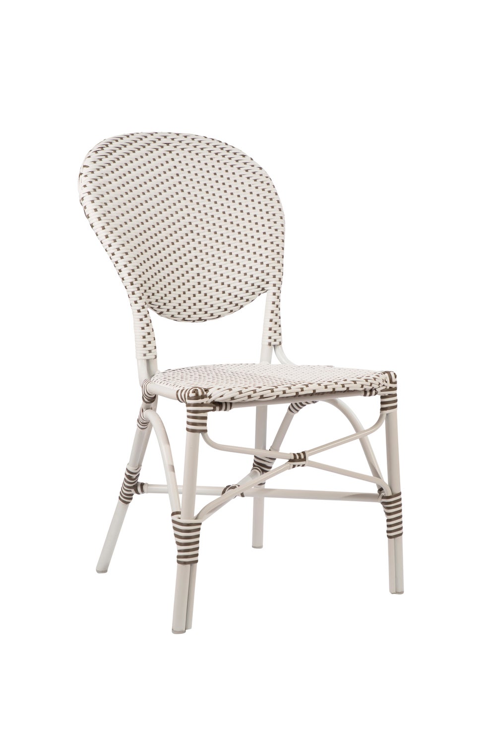 SIKA Alu-Affair Isabell Side Chair - White w/Cappuccino Dot