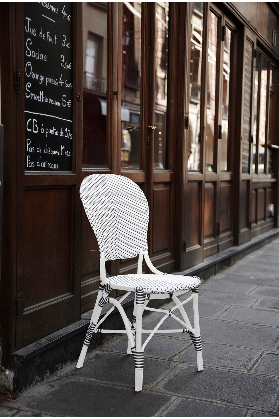 SIKA Alu-Affair Isabell Side Chair - White w/Cappuccino Dot