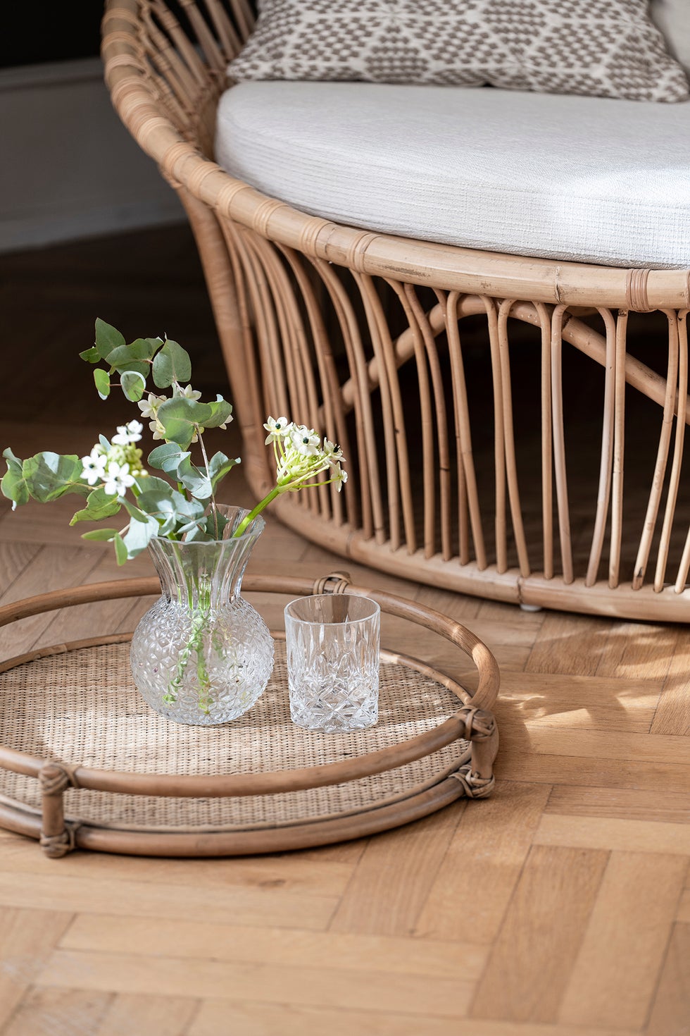 SIKA Andreas Rattan Tray - Antique
